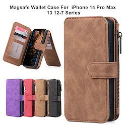 Phone Case For Apple Wallet Card iPhone 14 Pro Max 13 12 11 Pro Max Mini X XR XS 8 7 Plus Bumper Frame Magnetic Full Body Protective Solid Colored TPU PC Lightinthebox