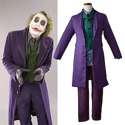Joker Clown Blouse / Shirt Pants Outfits Men's Movie Cosplay Cosplay Costume Party Purple Coat Vest Blouse Masquerade Polyester / Tie / Tie Lightinthebox