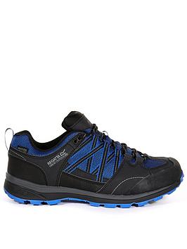Regatta Samaris II Low Waterproof Walking Shoes - Grey, Blue/Grey, Size 7, Men