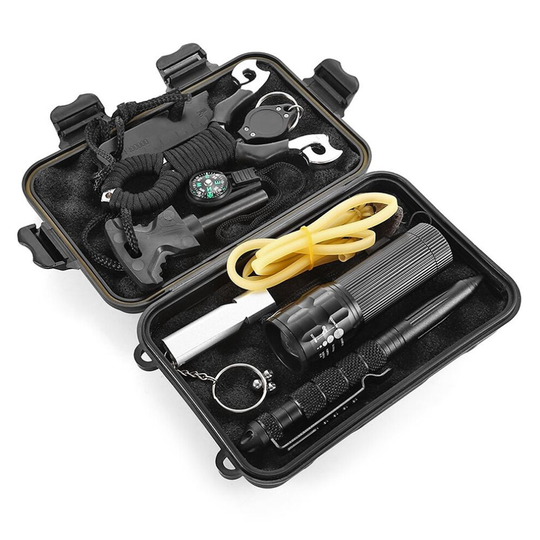 9 in 1 SOS Kit Outdoor Survival Kit Equipment Box For Camping Gear