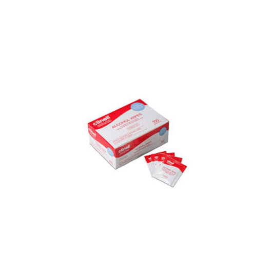 1 x Box of Clinell Alcohol Wipes (100 Sachets)