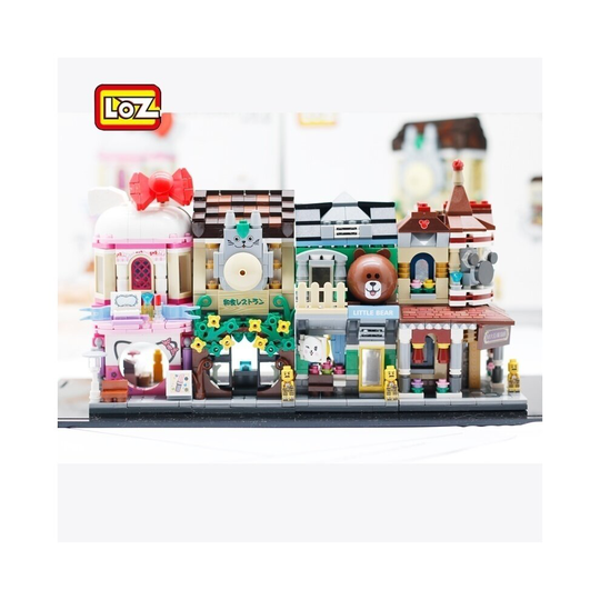 (Group of 4 (1621-1624)) DIY Mini City Street View Building Bricks Construction Blocks Toy Kids Xmas Gift without box