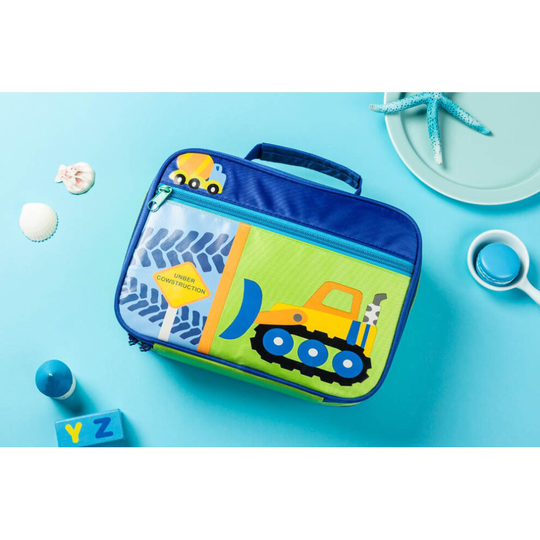 (Bulldozer) Cartoon Kids Lunch Bag Portable Lunch Box Insulated Outdoor Lunch Bag