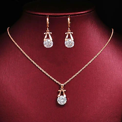 Hoop Earrings 1 set Alloy 1 Necklace Earrings Women's Dainty Lovely Vintage Style Round Jewelry Set For Party Daily Lightinthebox