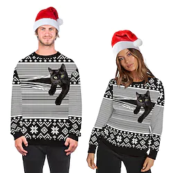 Inspired by Christmas Cat Hoodie Cartoon Manga Anime Graphic Hoodie For Men's Women's Unisex Adults' 3D Print 100% Polyester Lightinthebox