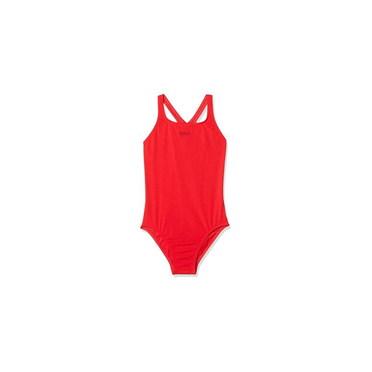(34) Speedo Essential Endurance+ Medalist Swimsuit Womens Swimming Costume Fed Red