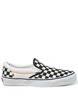 Vans Classic Slip-On Checkerboard Childrens Boys Trainers Core Classics-Black/White