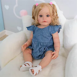 55CM 22 inch Reborn Toddler Girl Doll Sue-Sue Full Body Silicone Waterproof Bathy Toy Hand-Detailed Paint with 3D look Visible Veins Lightinthebox
