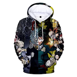 Inspired by My Hero Academia Boko No Hero Cosplay Costume Hoodie Back To School Print Hoodie For Men's Women's Adults' Polyster Lightinthebox