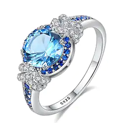 Ring Wedding Classic Blue S925 Sterling Silver Precious Stylish Elegant 1PC Synthetic Diamond Lightinthebox