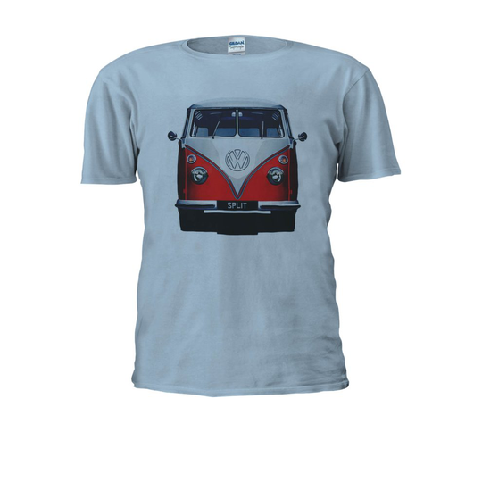 (XX-Large, Light Blue) Vw Camper Van Splitscreen Choice of Bus Colour Men Women Unisex Top T Shirt