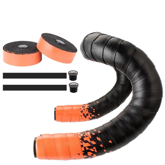 (Orange) Road Bike Damping Handlebar Strap Bicycle Anti-slip Bar Grips Wrap Gradient Tape