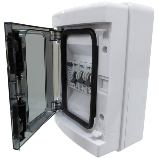 2 Way IP65 Consumer Unit 63A RCD 6A 32A MCB Marina Shed Fuse Box