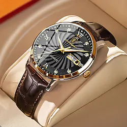 Popular Swiss Brand Waterproof Fashion Watch Luminous Dual Calendar Week Display Men'S Business Quartz Watch Lightinthebox