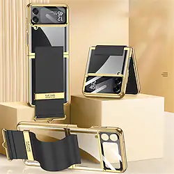 Phone Case For Samsung Galaxy Flip Z Flip 4 Bumper Frame Full Body Protective Dustproof Solid Colored PC Lightinthebox