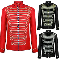 Prince Aristocrat Retro Vintage Rococo Medieval 18th Century Coat Masquerade Military Uniform Men's Costume Vintage Cosplay Party Long Sleeve Coat Masquerade Lightinthebox
