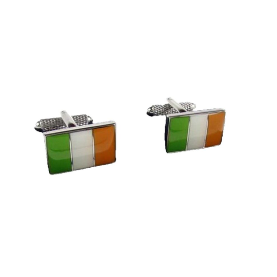 Ireland Flag Cufflinks by Onyx Art - Gift Boxed Irish Tricolour Eire Cuff Links