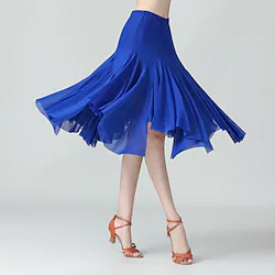Ballroom Dance Skirts Solid Women's Training Performance Daily Wear High Polyester Lightinthebox
