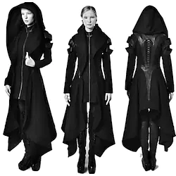 Plague Doctor Plus Size Vintage Punk Gothic Medieval Steampunk 18th Century Fall Winter Coat Trench Coat Women's Adults' Asymmetric Hem Costume Vintage Cosplay Performance Party Long Sleeve Maxi Lightinthebox