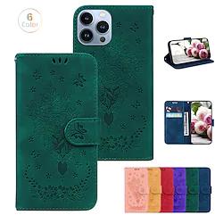 Phone Case For Apple Wallet Card iPhone 14 Pro Max 14 Plus 13 12 11 Pro Max Mini SE Wallet Embossed Full Body Protective Flower TPU PU Leather Lightinthebox