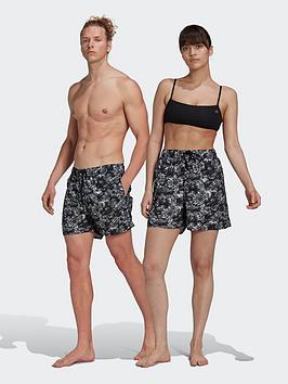 adidas Short Length Graphic Swim Shorts (gender Neutral), Blue/Blue, Size M, Men