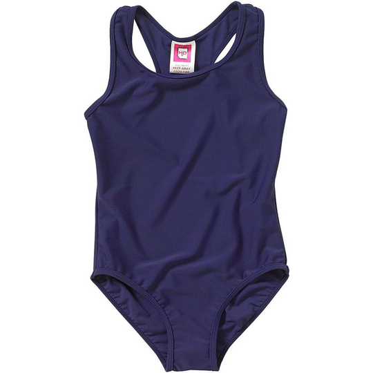 (11-12 Years, Blue) H2O Girls Back To School Plain One Piece Swimsuit