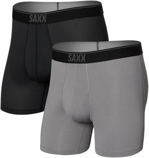 SAXX Quest 2-Pack Boxer Brief Black/Dark Charcoal II M