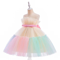 Fairytale Princess Flower Girl Dress Tulle Dresses Girls' Movie Cosplay Cosplay Halloween Rosy Pink Red Green Dress Halloween Carnival Masquerade Polyester Lightinthebox