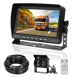 Rear View Camera Kit with 7 LCD Monitor 120 Wide Angle Rearview Camera IP68 Waterproof 18IR Night Vision Reversing Camera for Truck Trailer Bus Van Agriculture Heavy Transport (9-32V) Lightinthebox