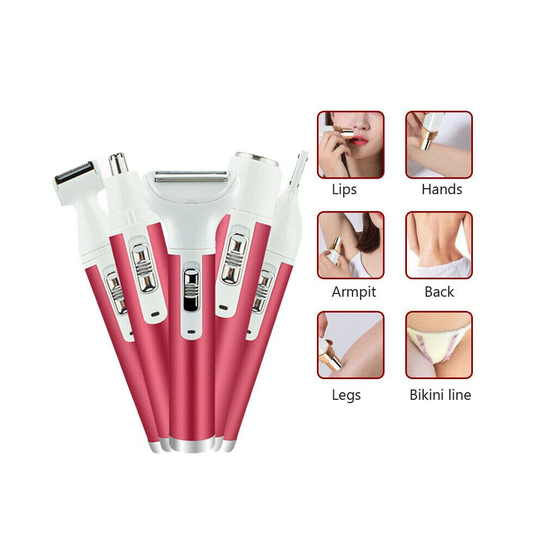 5 in 1 Lady Electric Shaver Hair Removal Bikini Leg Body Epilator Trimmer
