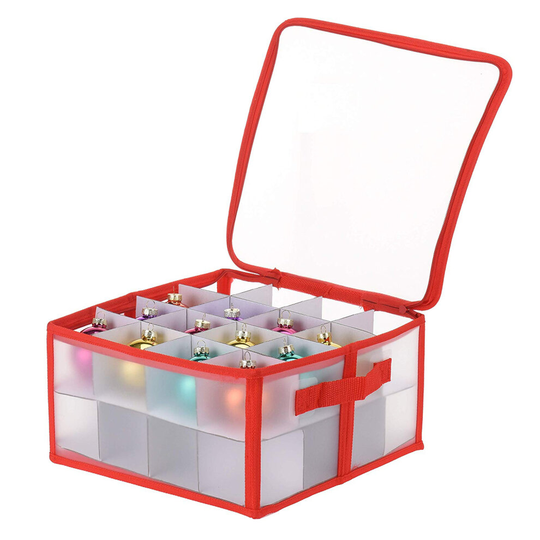 (1 Box) Christmas Tree 32 or 64 Bauble Xmas Storage Box Ornaments Decorations Holder Bag