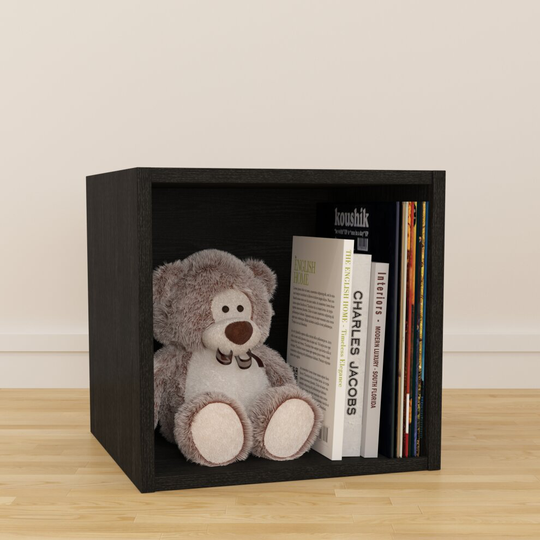 (Medium) Vinyl 12" LP Record Cube Storage Box Unit Black