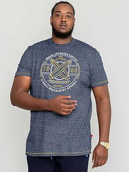 D555 Twist Surf Board Printed T-Shirt - Navy, Navy Twist, Size 2Xl, Men