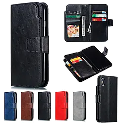 Phone Case For Apple Wallet Card Flip Magnetic Dustproof Solid Colored TPU PU Leather Lightinthebox
