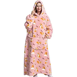 Adults' Oversized Hoodie Blanket Wearable Blanket With Pocket Shark Dog Wolf Character Onesie Pajamas Flannel Cosplay For Men and Women Carnival Animal Sleepwear Cartoon Festival / Holiday Costumes Lightinthebox
