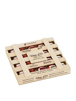 Duc d'O wooden crate of assorted liqueur filled chocolates with sugar crust, One Colour, Women