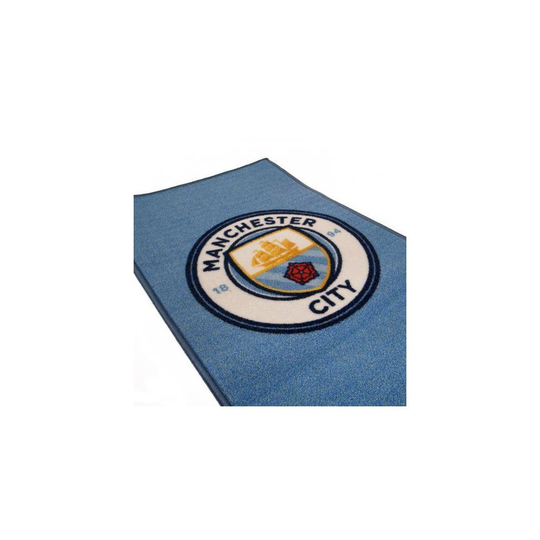 Manchester City Printed Crest Rug - official football rug crest gift licensed product manchester city blue box new soccer fan floor mats bed team
