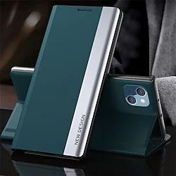 Phone Case For Apple Magnetic Adsorption iPhone 14 Pro Max 14 Plus 13 12 11 Pro Max Mini X XR XS with Stand Plating Magnetic Solid Colored PC Metal PU Leather Lightinthebox