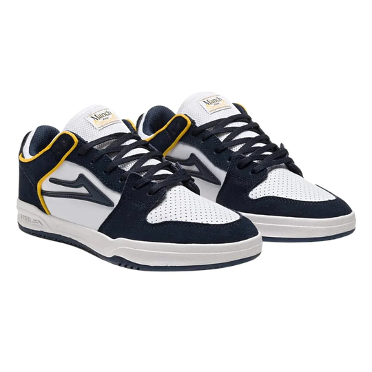 Lakai Telford Low Manch Skate Shoes - Navy/White Suede