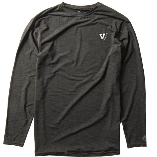 Vissla Twisted Long Sleeve Surf T-Shirt Rash Vest - Black Heather