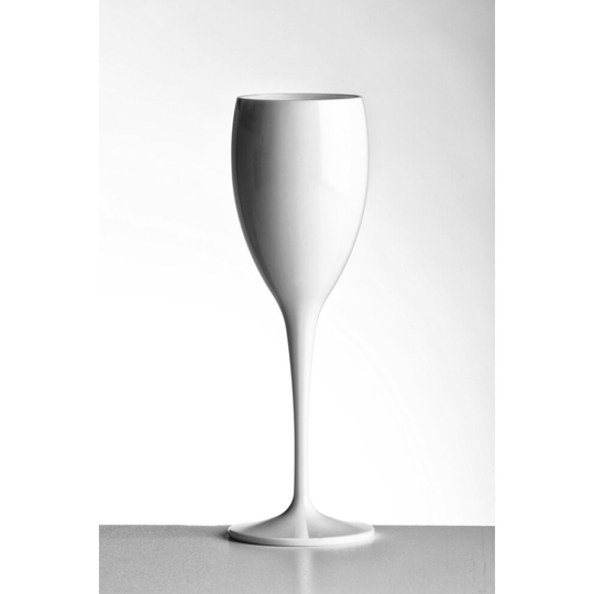 (Box of 24) Reusable Unbreakable white champagne flutes