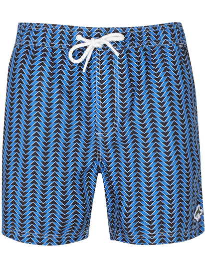 Swim Shorts Angelos Chevron Print Swim Shorts In Turkish Sea - Le Shark / S - Tokyo Laundry
