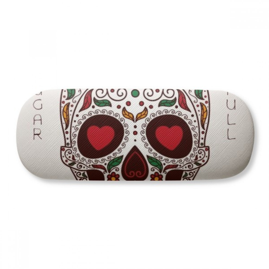Flower Cirrus Eyes White Sugar Skull Glasses Case Eyeglasses Hard Shell Storage Spectacle Box