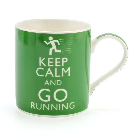 Premium Keep Calm and Go Running Mug - Perfect Ceramic Fine China Mug for National or Marathon Runner, Running Club Members - Perfect Addition...