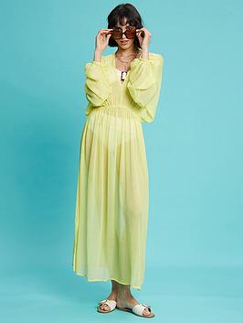 Dorothy Perkins Chiffon Ruched Kaftan - Lime