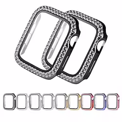 1 Pack Watch Case with Screen Protector Compatible with Apple iWatch Series 7 / SE / 6/5/4/3/2/1 Scratch Resistant Ultra-thin Bling Diamond Tempered Glass / Hard PC Watch Cover Lightinthebox