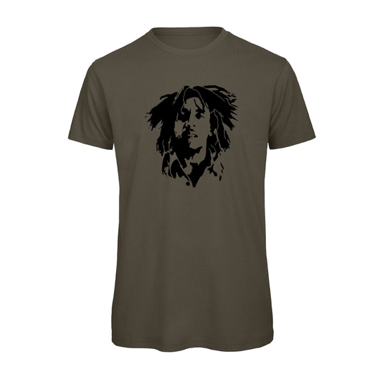 (Khaki, XL) Retro Bob Marley Graphic 100% Organic Very High Quality T-shirt, Gift Boxed Perfect Christmas, Birthday Gift