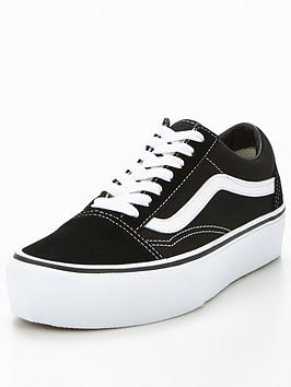 Vans Old Skool Platform - Black/White, Black/White, Size 3, Women