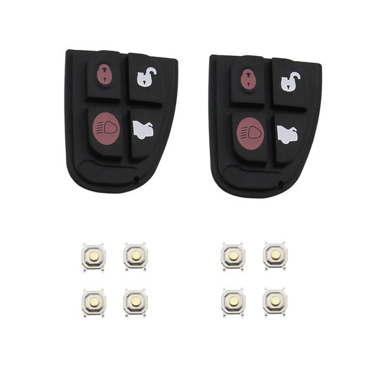 2x Remote Key Fob Rubber Pad 4-Botton Repair Kits For Jaguar X-Type S-Type