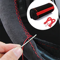 Fur Steering Wheel Cover For Car Universal 38cm Braided Car Steering Wheel Protection Cover Leather Anti Slip Interior Parts Lightinthebox